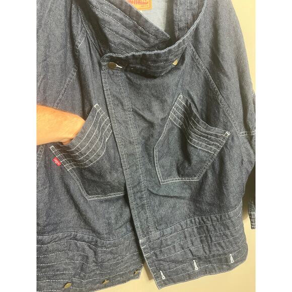 LEVI'S | Upside Down Truckers Denim Jacket | S/M | Unisex Pockets Blue Rare - Picture 3 of 16